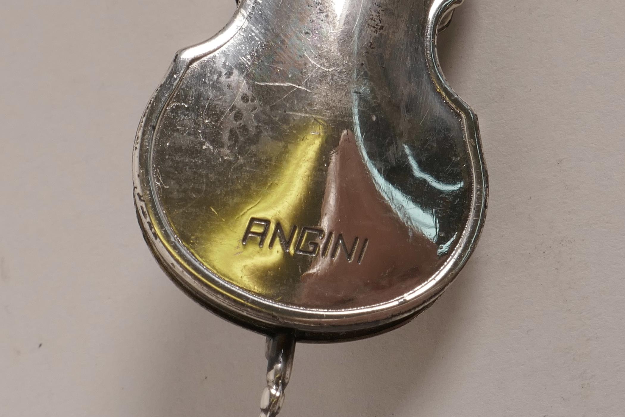An Angini Italian silver miniature cello, 4" long - Image 4 of 5