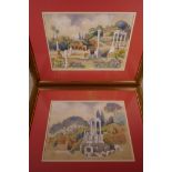 P.D. Hawkes, 'The Forum', pair of landscapes, signed watercolours, 15" x 12"
