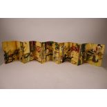 A Chinese printed concertina book depicting erotic scenes 4½" x 7½"