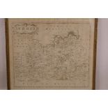An antique map of Surrey by Robert Morden, 17½" x 15½"