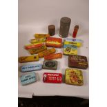 A box of vintage tins, mainly puncture repair outfits by John Bull, Romac, Dunlop, Empire etc