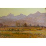 W.E. Richardson (New Zealand), 'Mountain Landscape', signed and dated lower right 1955, oil on