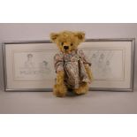 A Caz Bears mohair teddy bear with glass eyes, 'Tabatha', together with a pair of limited edition