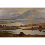 William Henry Burns (Irish, 1924-1995), 'Doo Lough Valley, Connemara', signed lower right', oil on