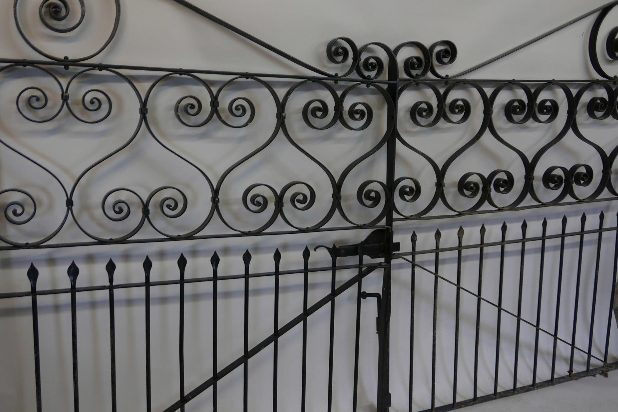 A pair of large wrought metal gates, 48" x 62" - Image 3 of 3