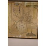 An C18th map of Salisbury by William Naith, 22" x 25"