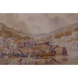 Peter J. Burke (British, C20th), Cornish Harbour Scene', signed in pencil lower right,