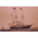 Thomas Goldsworthy Dutton (British, 1820-1891), 'The Royal Yacht', lithograph in colour, published