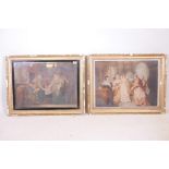 C16th/17th European royalty, in an eglomise mount and original frame, together with another similar,