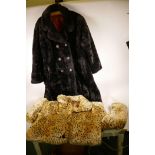 A vintage Nairn Dunbar faux fur coat, small, together with a Marks and Spencer faux fur leopard