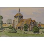 Ada Homeward (British, C20th), 'Old English Church', signed and dated lower right, '92, watercolour,