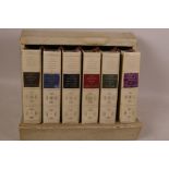 A set of six books in small bookcase, 'The Reader's Digest Bedside Library', 9½" wide