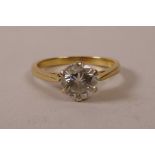 An 18ct gold and diamond engagement ring, approximately 1 carat, approximate size 'P'