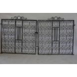 A pair of wrought metal gates, 42" x 45"