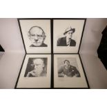 Kevin T. Quinn (Irish), four portrait lithographs of prominent Irishmen, pencil signed, 9" x 10"