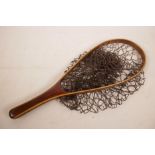 A Brodin two ply wooden landing net, 18" long