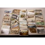 A box of approximately 600 postcards, mainly topographical and tourist