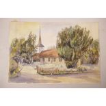 Reg. Osborne, churchyard, watercolour, 19" x 13"