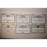 A collection of American share certificates dating from 1905-1965, to include 'Allied Chemical