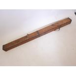 A vintage Hardy Bros iron bound oak rod box, 68" x 5½" x 4½"