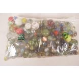 A quantity of vintage glass marbles, various sizes (2kg)