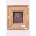 Oliver Cromwell, mid C19th oil on board, frame J.A. Butti, Edinburgh (1860), 5" x 4"