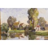 Sheila D. Lutley, 'Reflections', oil on canvas river landscape, 14" x 18"
