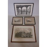 A pair of C19th hand coloured lithographs, View of the Quadrant, Regent St, and Regent Street from