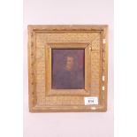 Mary Queen of Scots, mid C19th, label verso, oil on board, frame J.A. Butti, Edinburgh (1860), 5"