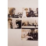 Five monochrome photographs of Jimi Hendrix, 5" x 3½"