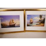 S.F. Smitheman, two limited edition prints, marine scenes, signed and numbered in pencil, 15" x 10"