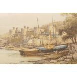 Henry G. Walker (British, 1876-1932), a pair of boating scenes, coloured etchings, signed in