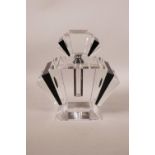 An Art Deco style glass scent bottle, 9" high