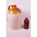 A two gallon stoneware wine jar made for Crosse Brothers wine merchants of Wells, 15" high, together