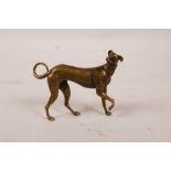 A bronze greyhound, 2½" long