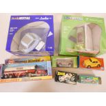 Seven boxed die cast model vehicles, Isetta and Messerschmidt bubble cars by Revell, a Matchbox