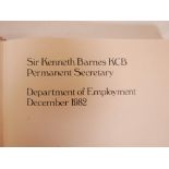 An autograph book presented to Sir Kenneth Barnes KCB (Permanent Secretary to the Department of
