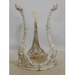 A set of three Victorian cast iron Britannia pub table legs, 27" long