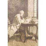 After Jean Louis Ernest Meissonier (French, 1815-1891), 'A Poet - 1859', silk print by W. Edwin Law,