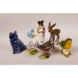 A Beswick figurine, Beatrix Potter's Jemima Puddle Duck, another of 'Pickles', A/F, together with