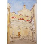 A portfolio of watercolours of the Ionian Isles and Malta, all monogrammed and dated, 1980s