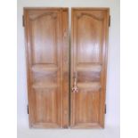 A pair of French walnut armoire doors, comes with lock and key