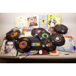 A box of various 45rpm records, 100+