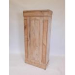 A small pine single door wardrobe, 29" x 14", 64" high