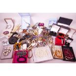 A large box of miscellaneous costume jewellery