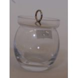 A Christofle glass preserve jar with silver plated top, 3½" high