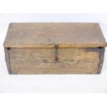 A C18th fruitwood strongbox, 29" x 12" x 11½"