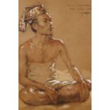 Willem Gerard Hofker (Dutch, 1902-1981), 'Balinese Man', lithograph, signed and dated upper right