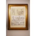 Attributed to Ralph Fletcher Seymour (American, 1876-1966), Pencil Studies of an Orchestra, labelled