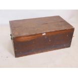 A brass bound camphorwood trunk with original bronze carry handle, 34" x 13½" x 19"